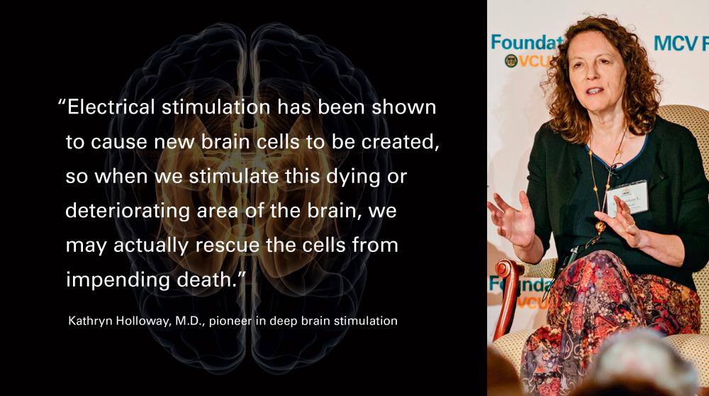 Dr. Holloway quote: Electrical stimulation has been shown to cause new brain cells to be created.