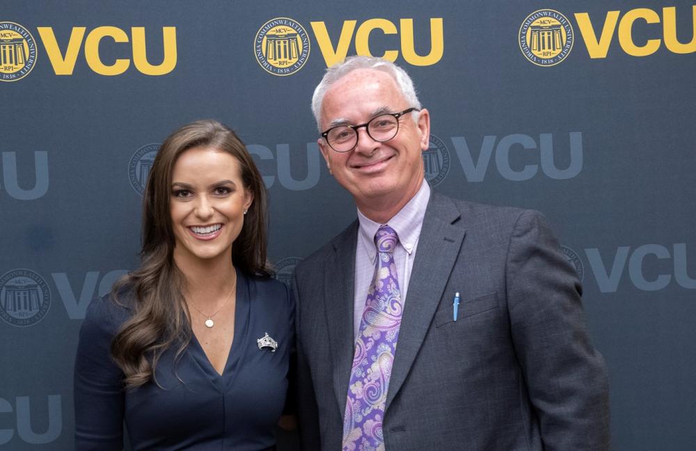 Camille Schrier and Peter Buckley, M.D., dean of VCU School of Medicine