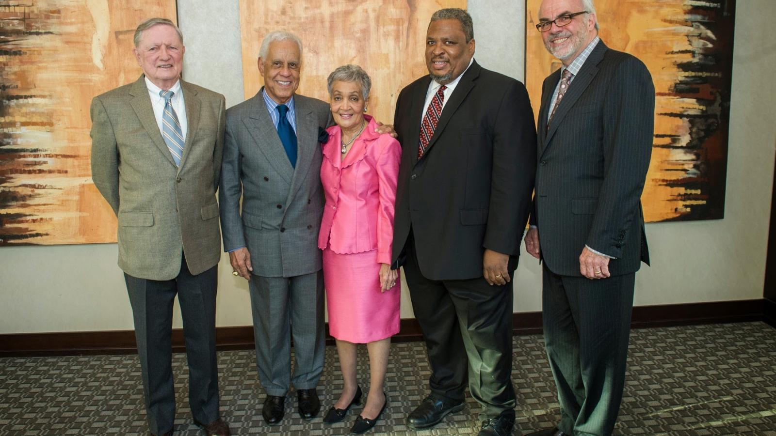 Florence Neal Cooper Smith posing with supporters.
