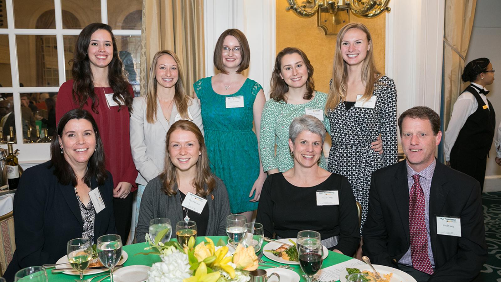 A group of students and donors