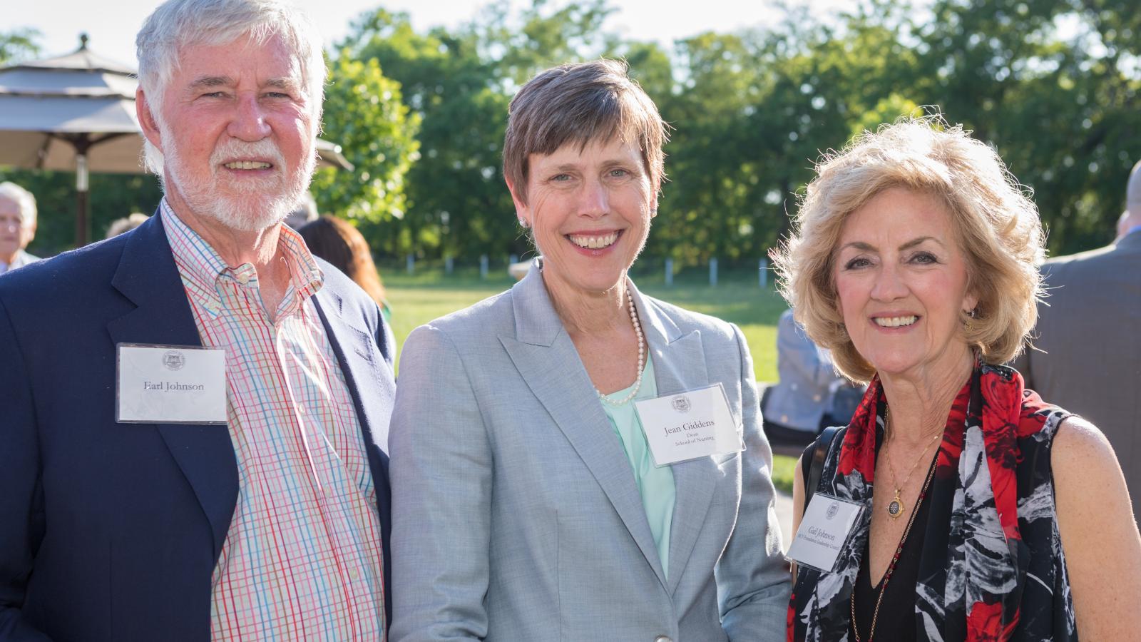Earl Johnson, Dean Jean Giddens and Gail Johnson