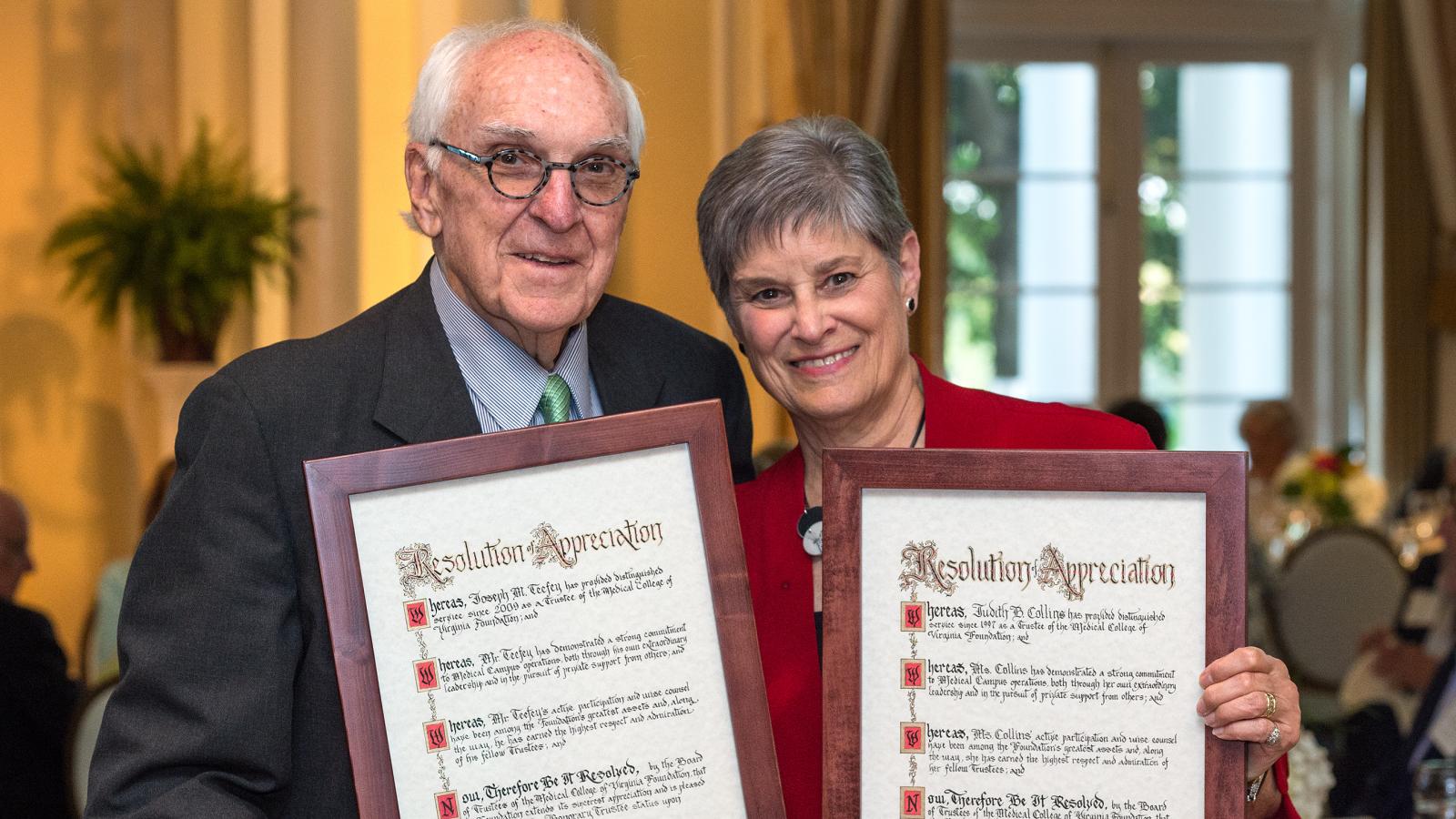 On Nov. 14, Judy Collins, RN, WHNP, and Joe Teefey received well-deserved recognition for their decades of work making Central Virginia a safer, healthier place to live.