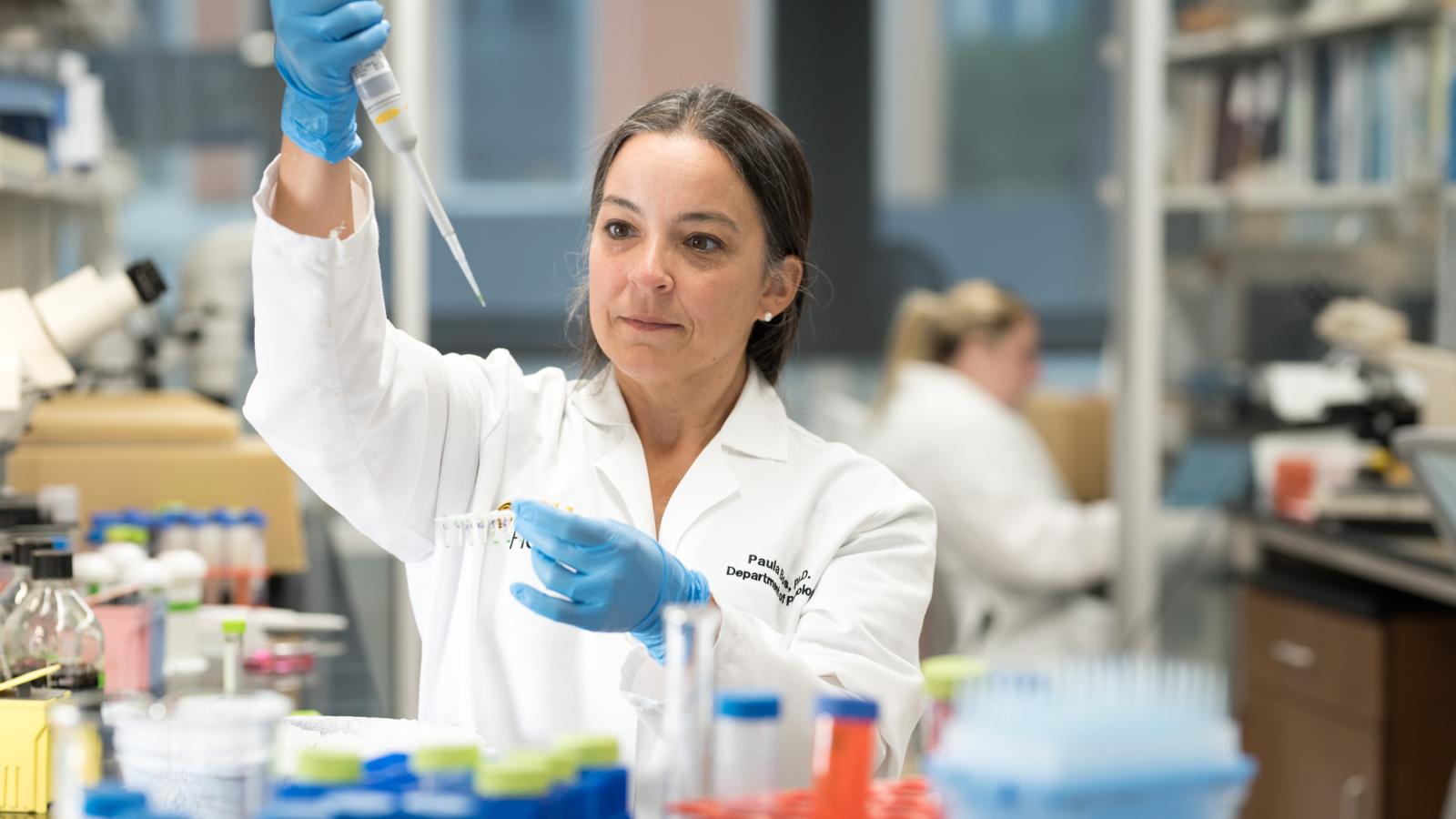 female researcher in a lab