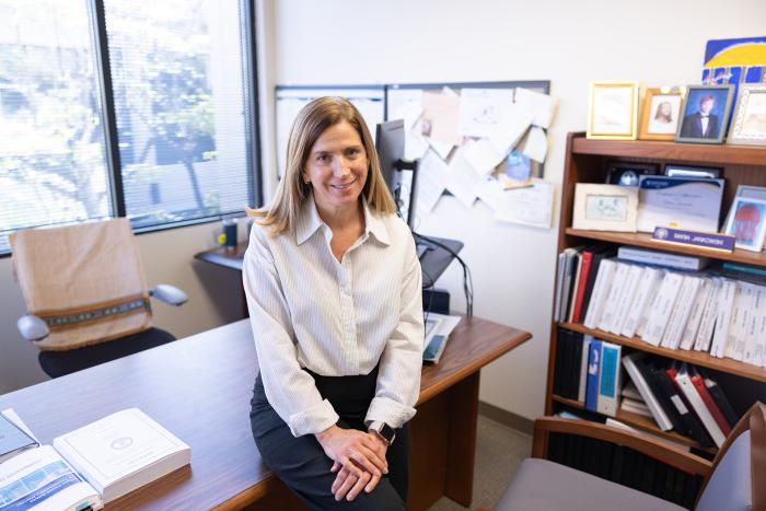 Maria Jankowski at her desk.